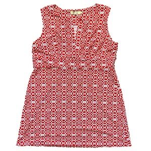 ARYEH Women’s Red Orange Geometric Sleeveless Dress Size Large